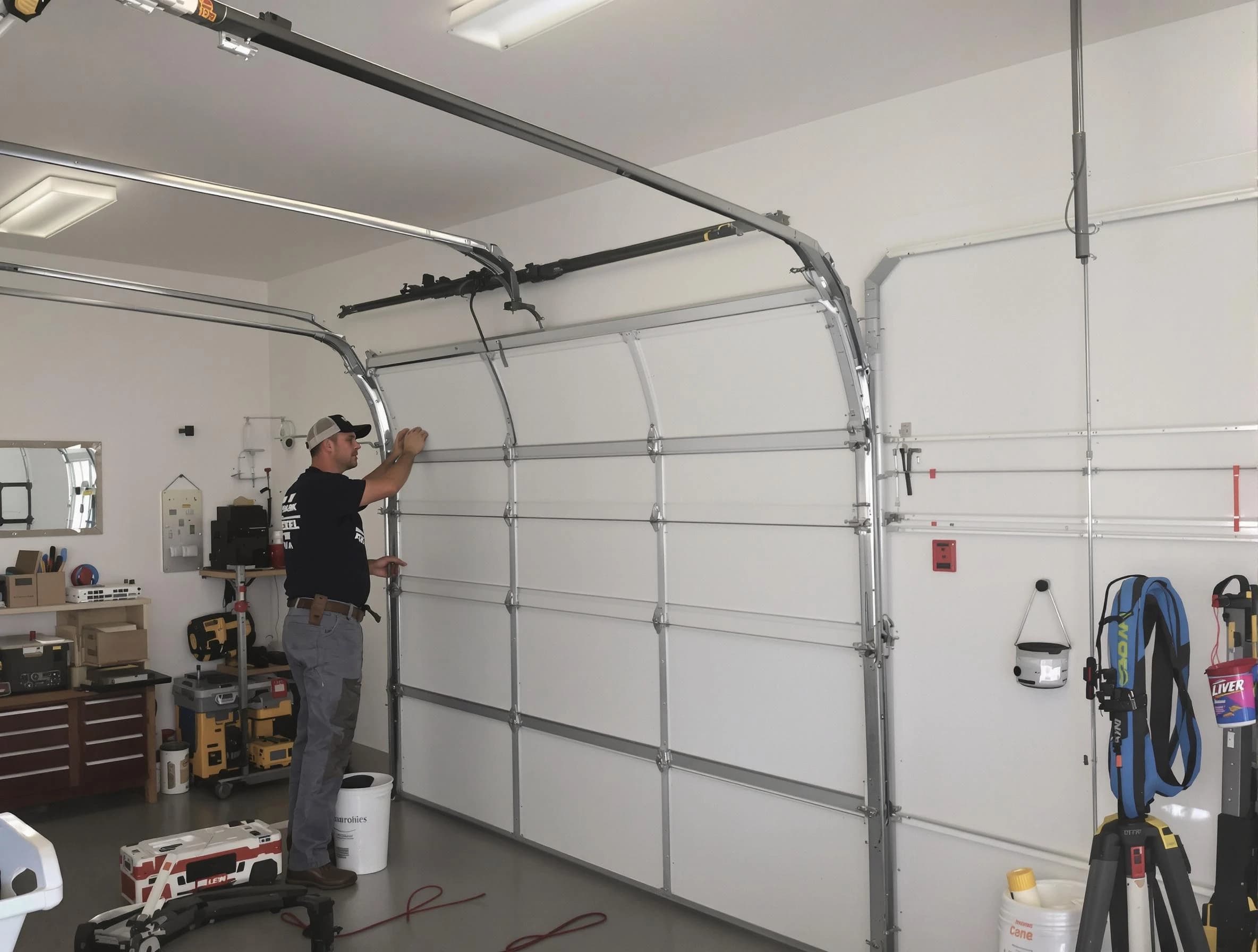 Highland Lakes Garage Door Repair team installing new garage door in Highland Lakes