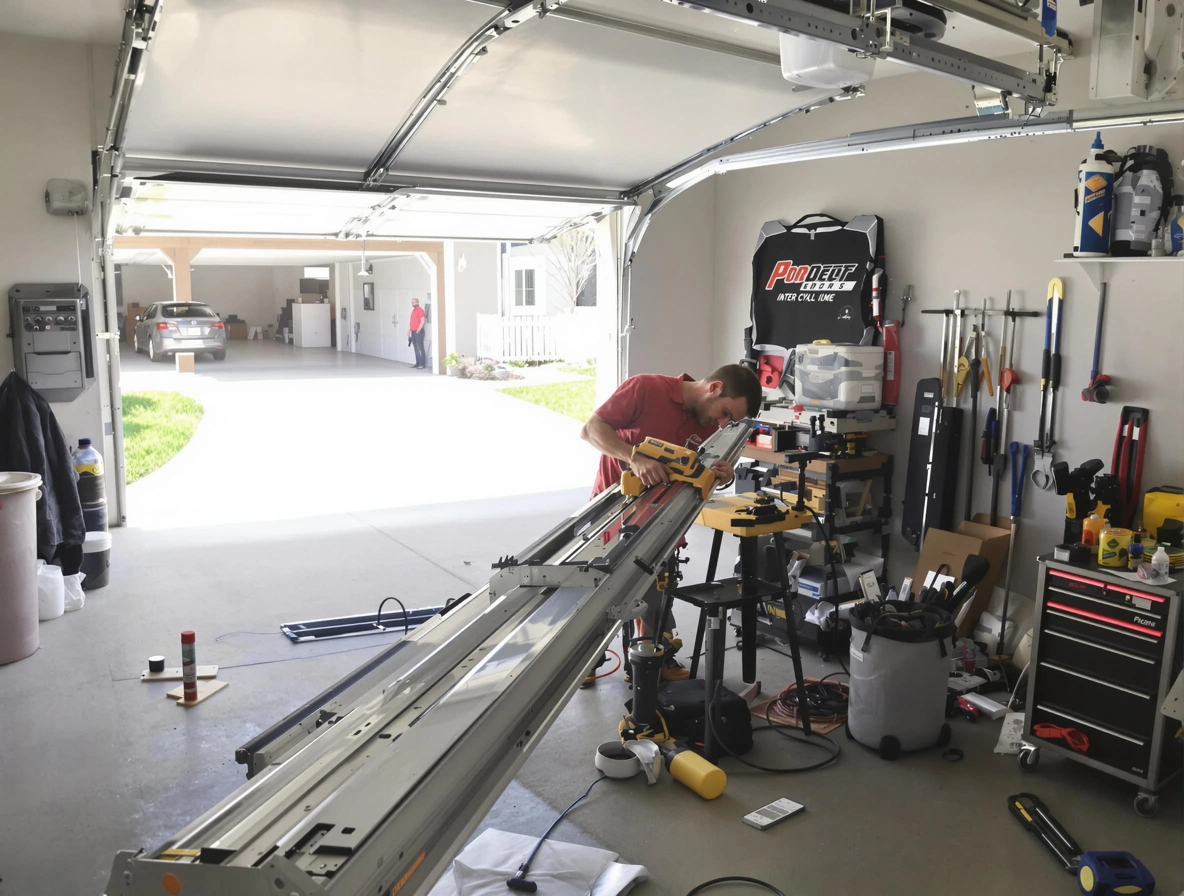 Highland Lakes Garage Door Repair expert performing track repair in Highland Lakes