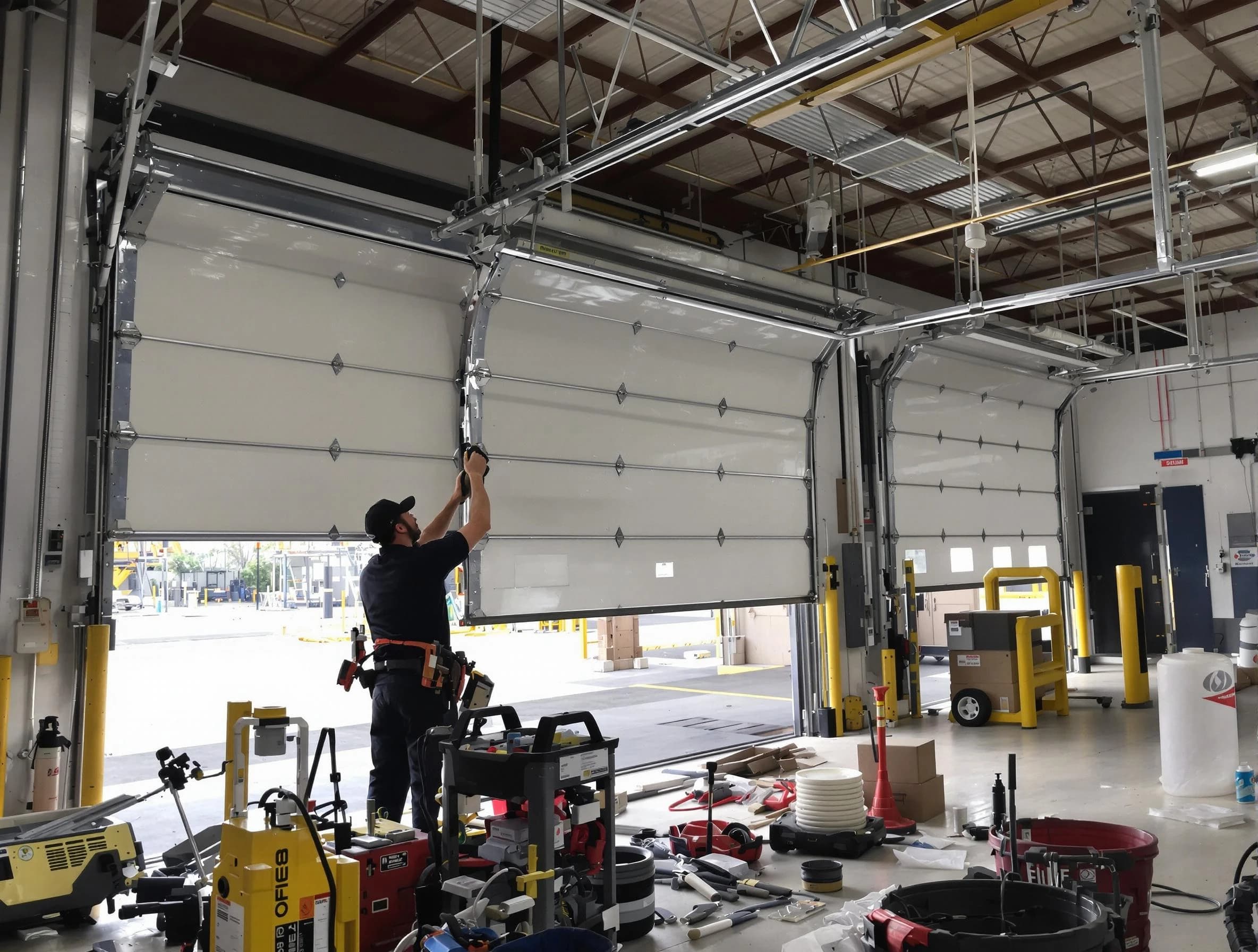 Highland Lakes Garage Door Repair technician performing commercial garage door repair in Highland Lakes