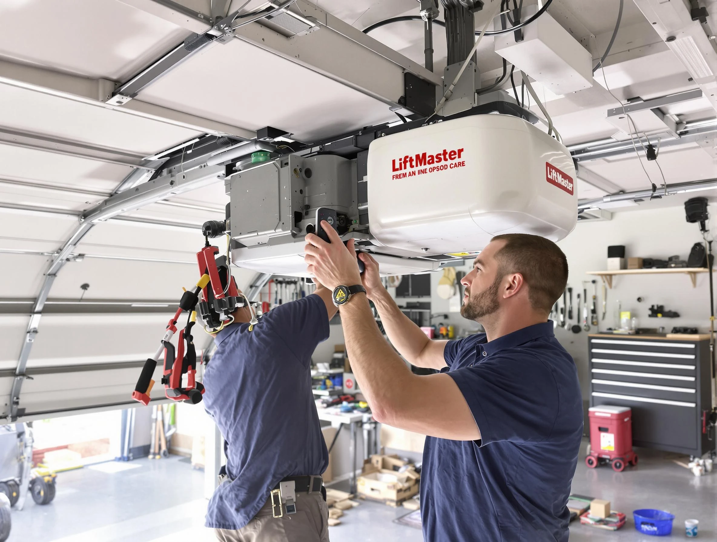 Highland Lakes Garage Door Repair technician performing advanced diagnostics on garage opener in Highland Lakes