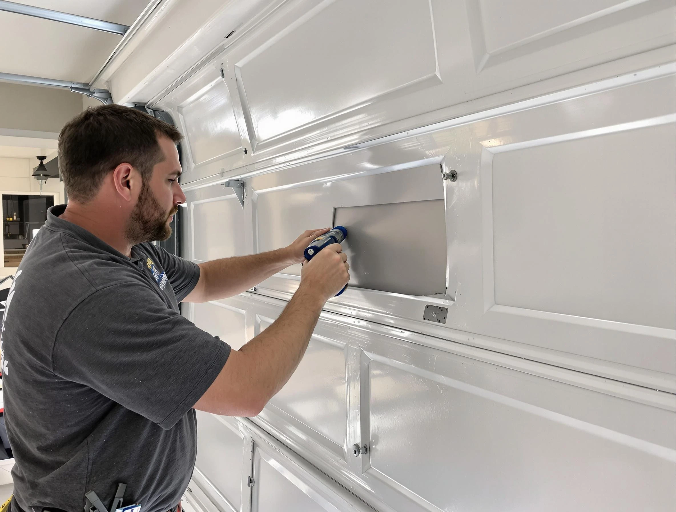 Garage door panel repair by Highland Lakes Garage Door Repair in Highland Lakes