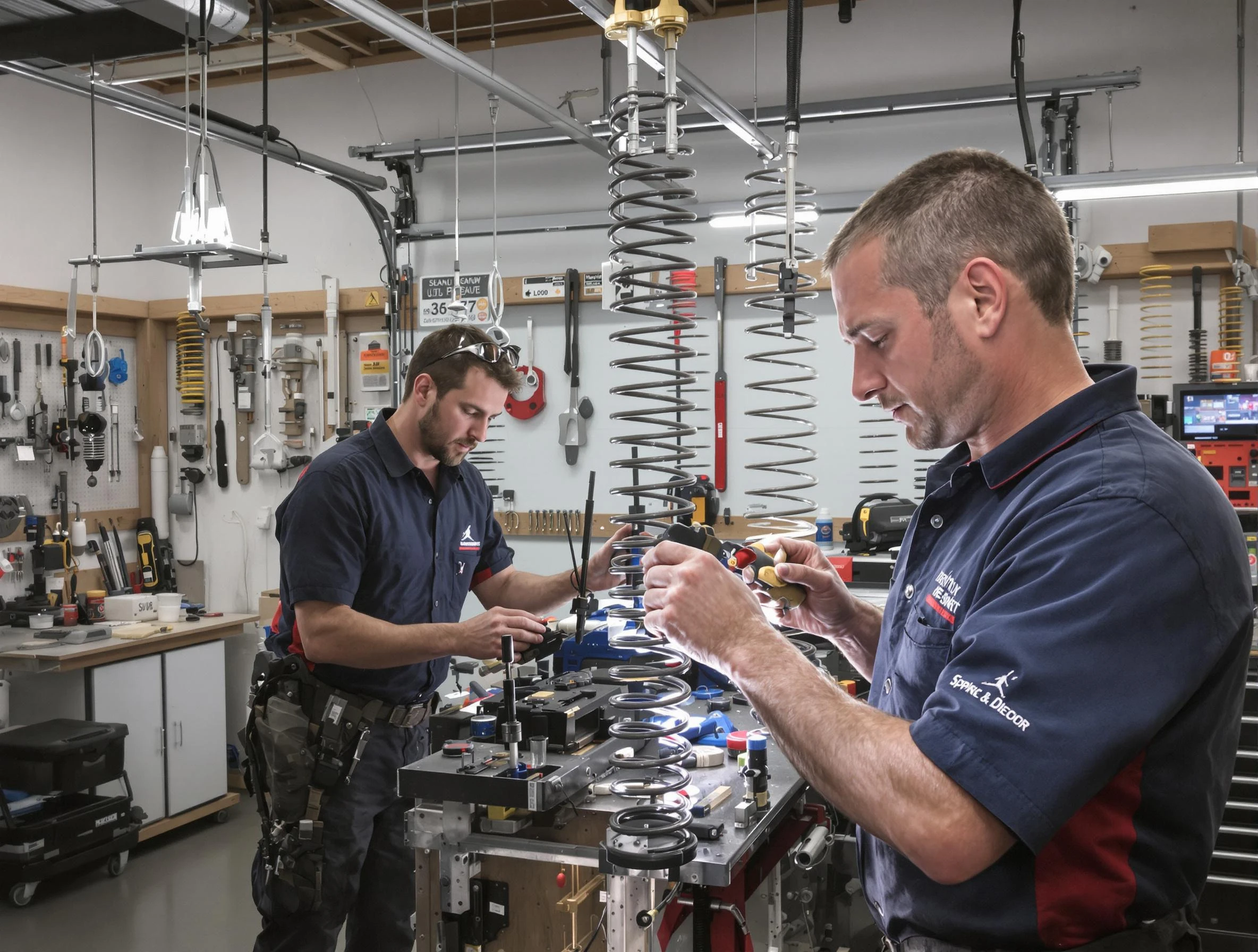 Garage door spring repair service by Highland Lakes Garage Door Repair in Highland Lakes